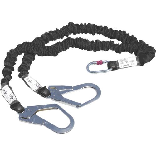 DeltaPlus AN240CDD Energy Absorber Fall Arrester with Stretch Double 2-M-LANYARD + 2 AM022 + 1 AM002