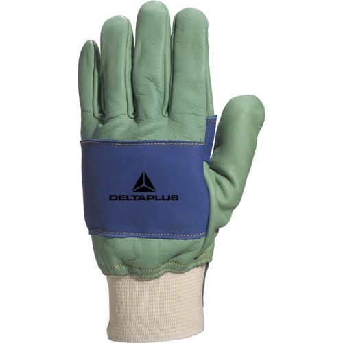 DeltaPlus BUCH520V Water-Repelant Cowhide Grain Leather Glove / Reinfor. Thumb, Palm & Metacarpus