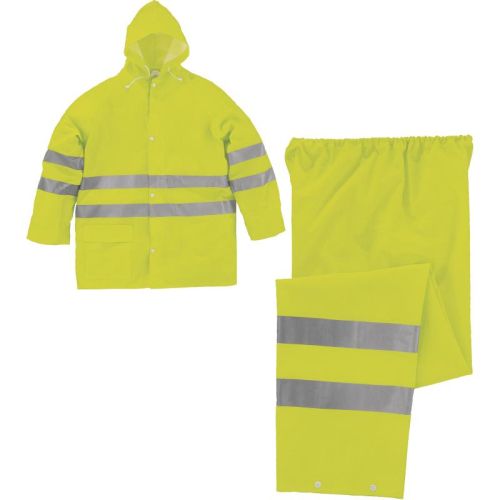 DeltaPlus 604V2-HV Outside PU/PVC Coated Polyester Rain Suit