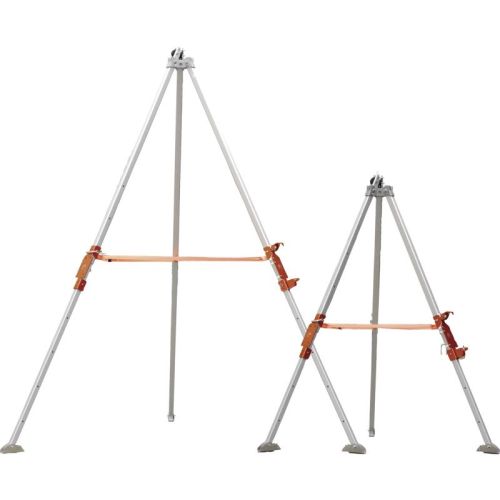 DeltaPlus TRA32_ Telescopic Aluminium Tripod, 1,74 TO 3,02 M Adjustable Height + 1 Central Anchor Point + 2 Attachment Plates For Winch and Protector Elevator 