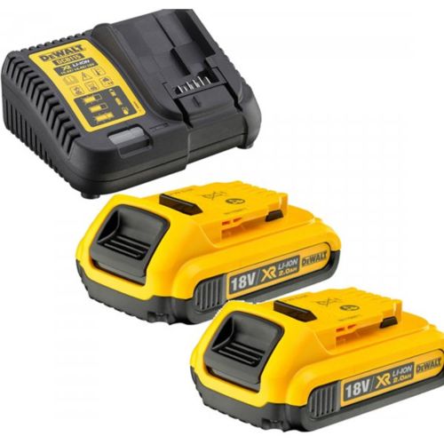 DEWALT 18V XR CHARGER + 2x2Ah BATTERIES DCB115D2-QW