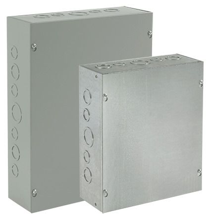 HOFFMAN ASE10X10X4NK PULL/JUNCTION BOX, SCREW COVER, TYPE 1, 10.00x10.00x4.00 STEEL