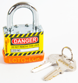 Laminated Steel Safety Lockout Padlock, Steel Body, REGULAR Shackle, with ORANGE color Bumper. 2PTPSOKDS24