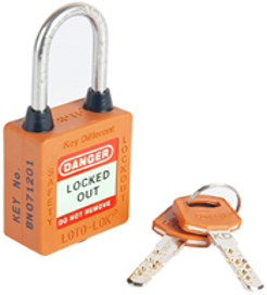 3-PTP (Three Point Traceability Padlock).</br> 
Color: BROWN. Stainless Steel (SS304 Grade) 3PTPBNKDR40