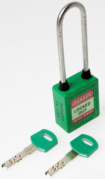 3-PTP (Three Point Traceability Padlock).</br> 
Color: GREEN. Stainless Steel (SS304 Grade) 3PTPGKDMKL80