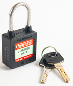 3-PTP (Three Point Traceability Padlock).</br>
Color: NOIR (BLACK).  Stainless Steel (SS304 Grade) 3PTPNKDR40