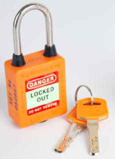 3-PTP (Three Point Traceability Padlock).</br> 
Color: ORANGE. Stainless Steel (SS304 Grade) 3PTPOKDMKR40