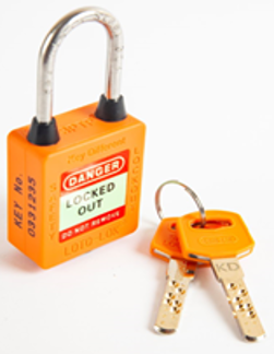 3-PTP (Three Point Traceability Padlock).</br> 
Color: ORANGE.  Stainless Steel (SS304 Grade) 3PTPOKDR40