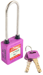 3-PTP (Three Point Traceability Padlock). 
Color: PURPLE. Stainless Steel (SS304 Grade) LONG Shackle. 3PTPPKDL80