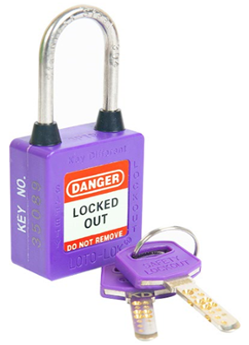 3-PTP (Three Point Traceability Padlock). 
Color: PURPLE. Stainless Steel (SS304 Grade 3PTPPKDR40