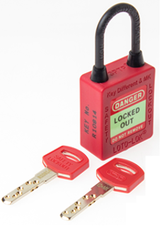 3-PTP (Three Point Traceability Padlock) RED. DUAL PURPOSE 3PTPRKDMKN40