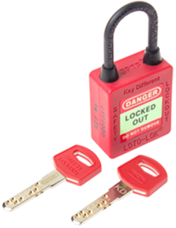 3-PTP (Three Point Traceability Padlock) Color: RED. DUAL PURPOSE 3PTPRKDN40