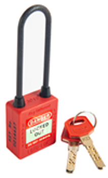 3-PTP (Three Point Traceability Padlock) Color: RED. DUAL PURPOSE 3PTPRKDN80