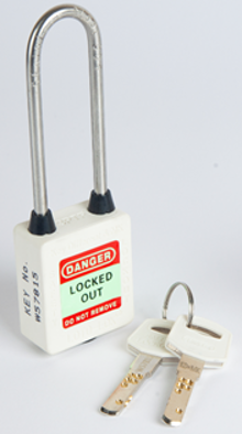 3-PTP (Three Point Traceability Padlock). 
Color: WHITE. Stainless Steel (SS304 Grade) 3PTPWKDMKL80