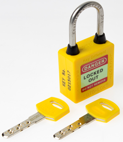 3-PTP (Three Point Traceability Padlock).</br>
Color: YELLOW. Stainless Steel (SS304 Grade) 3PTPYKDR40