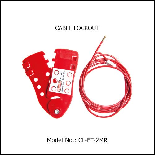 Cable Lockout - FISH type. PVC coated cable with brass end cap CL-FT-2MR