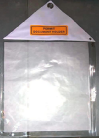 Document Holder - Flexible Sheeting 
Permit Holder with zip lock & metal eyelet DH‐PVC‐PTW