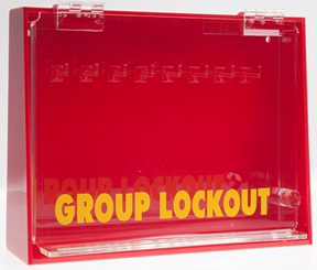 Group Lock Box - Acrylic construction with hinged door & 8 key hooks GLB‐AR8KH