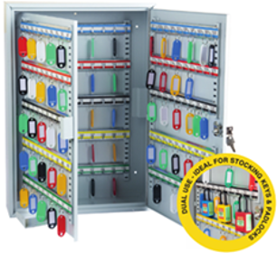 Key Cabinet - Heavy Duty 150 Keys Capacity with plastic key tags. KC-LFHD-150