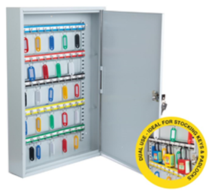 Key Cabinet - Heavy Duty 50 Keys Capacity with plastic key tags. KC-LFHD-50