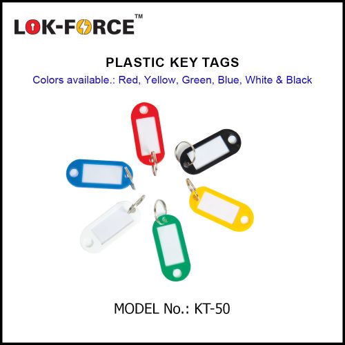 Key Tags - Plastic with Metal Ring. MULTI COLOURS KT-50