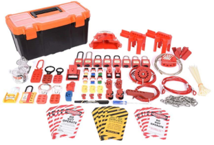 ELECTRO-MECHANICAL LOTO KIT PLASTIC TOOL BOX - MEDIUM LOKT-EMPBM-203