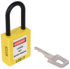 SAFETY LOCKOUT PADLOCK. Non-Conductive Nylon REGULAR Shackle. Color: YELLOW.  PD-LQYLKDN38