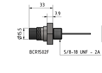 MacArtney BCR1508FAS ** Anodized aluminium Bulkhead female