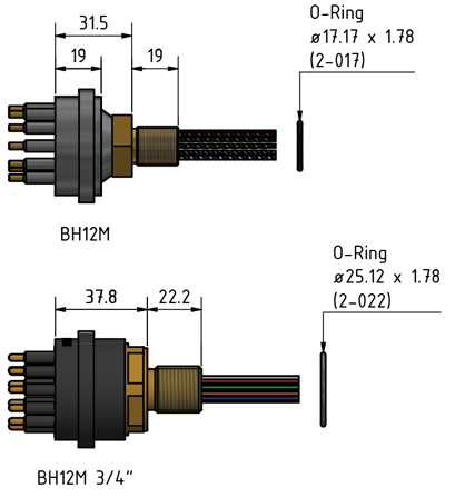 MacArtney BH25MNM ** Non-metallic Bulkhead male