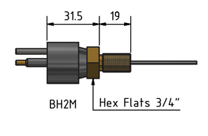 MacArtney BH5M Brass Bulkhead male