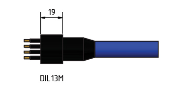 MacArtney DIL13M w/1 meter cable Data & power 13 contact male