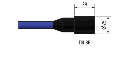 MacArtney DIL8F w/1 meter cable Data 8 contact female