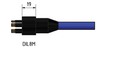 MacArtney DIL8M w/1 meter cable Data 8 contact male