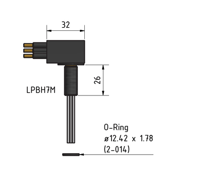 MacArtney LPBH7M Brass LP bulkhead male