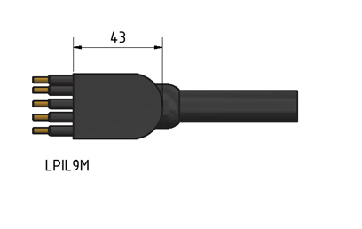 MacArtney LPIL9M//5 m open ended 5 m cable LP inline male