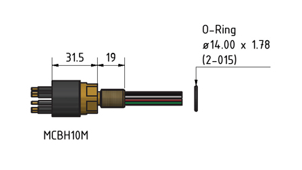 MacArtney MCBH16M Brass Micro bulkhead male