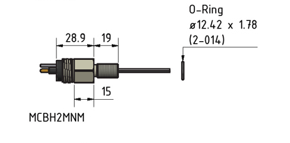 MacArtney MCBH2MNM-G2 Non-metallic Micro bulkhead male