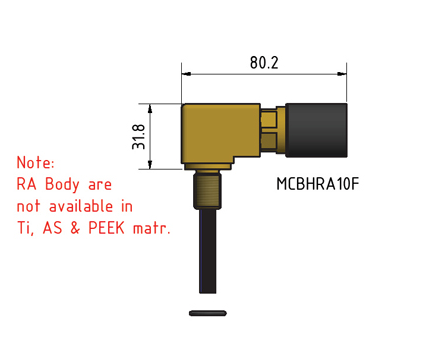 MacArtney MCBHRA16F ** Brass Micro bulkhead right angle female