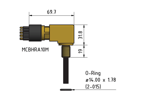 MacArtney MCBHRA16MSS ** Stainless steel Micro bulkhead right angle male