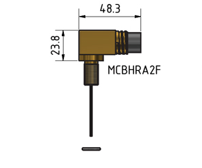 MacArtney MCBHRA8F Brass Micro bulkhead right angle female