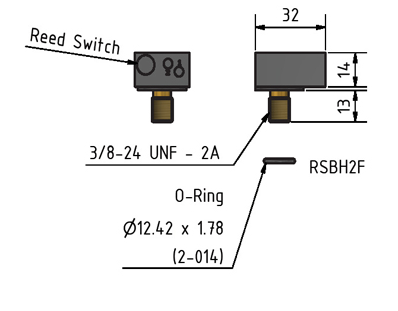 MacArtney RSBH2FSS LP reed switch 2 contact female