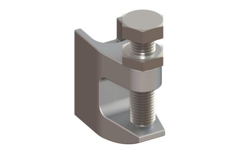 NICZUK Cast iron beam clamp with a troughole 13 mm, stainless steel