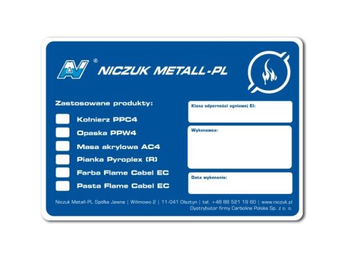 NICZUK Identification plate