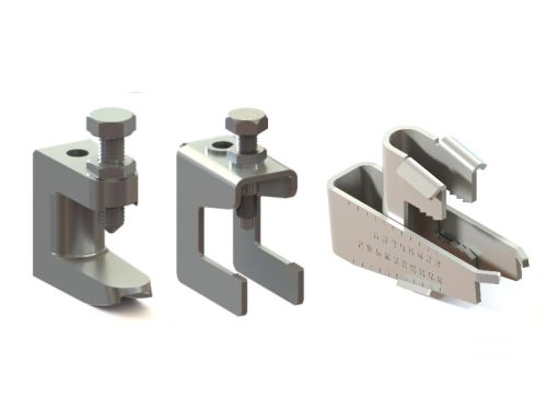 NICZUK Steel beam clamp with trough-hole M16