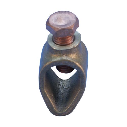 C58158160 nVent Erico Ground Rod Clamp, Rod to Conductor, Bronze, Gunmetal, 12,7 mm–15,875 mm dia, 70 mm² Stranded Max, 14 mm Wrench