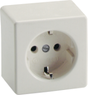 Socket 2P+E, 16A 250V~. White colour. - 5001