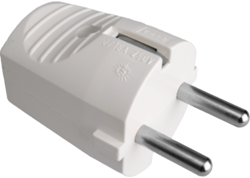 Plug 2P+E 16A 250V~. White colour. - 6428