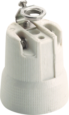  Thread holder E-27 Anti rotation protection, shock protected, 4A, 250V, white - 678A