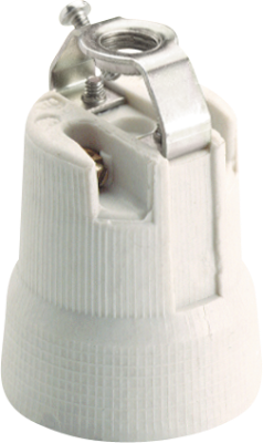  Thread holder E-27 Anti rotation protection, shock protected, 4A, 250V, white - 678B