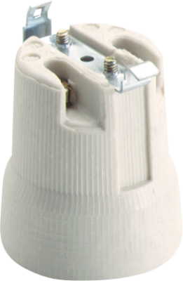  Thread holder E-27 shock protected, 4A, 250V, white - 678D